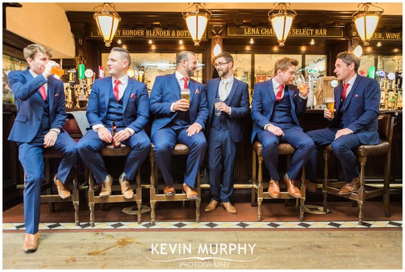 groomsmen in bar