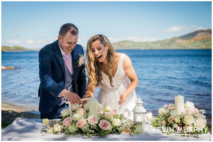 lighting candles outdoor ceremony