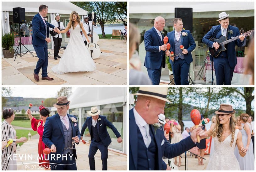 dancing with maracas at wedding photo