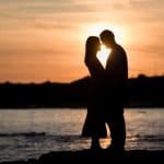 engagement photoshoot silhouette beach
