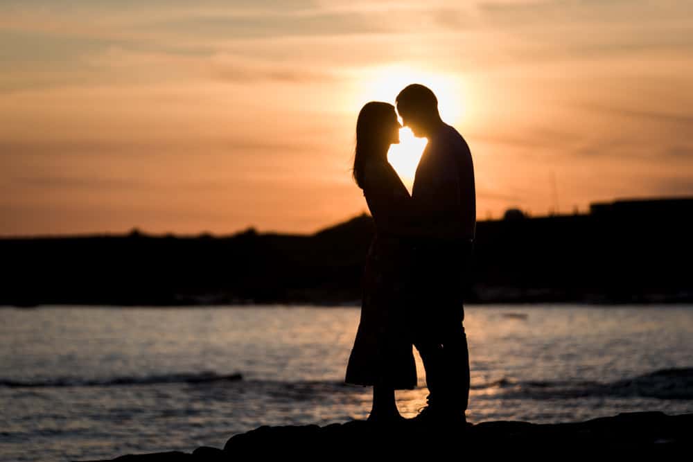 engagement photoshoot silhouette beach