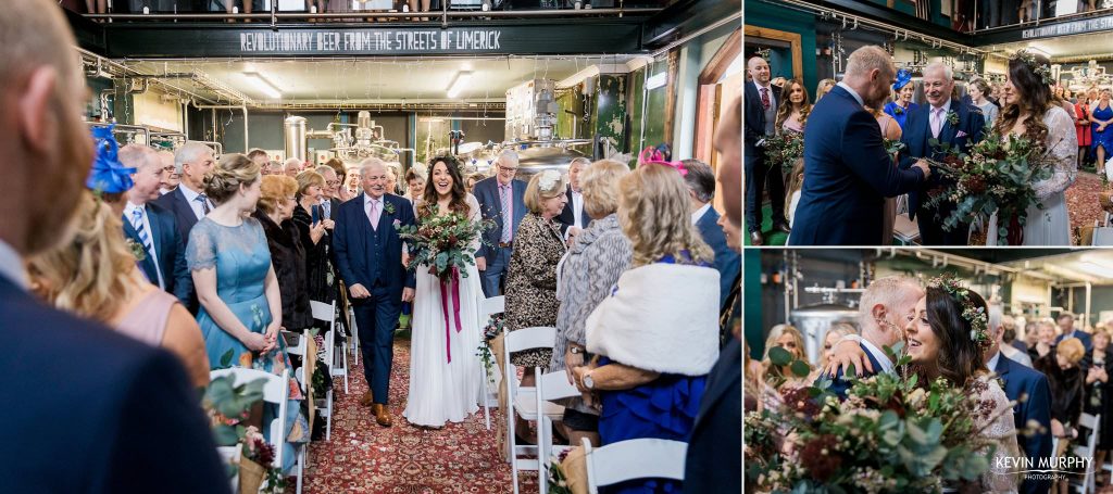 brewery wedding aisle