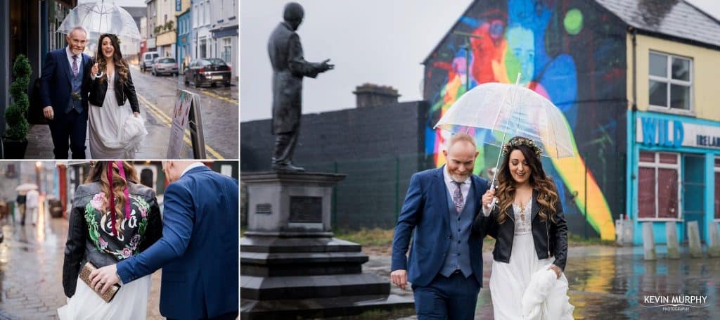 limerick city wedding in rain